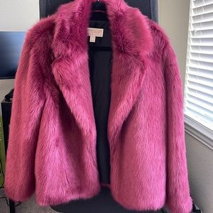 Michael Kors Faux fur women's raspberry Jacket, medium